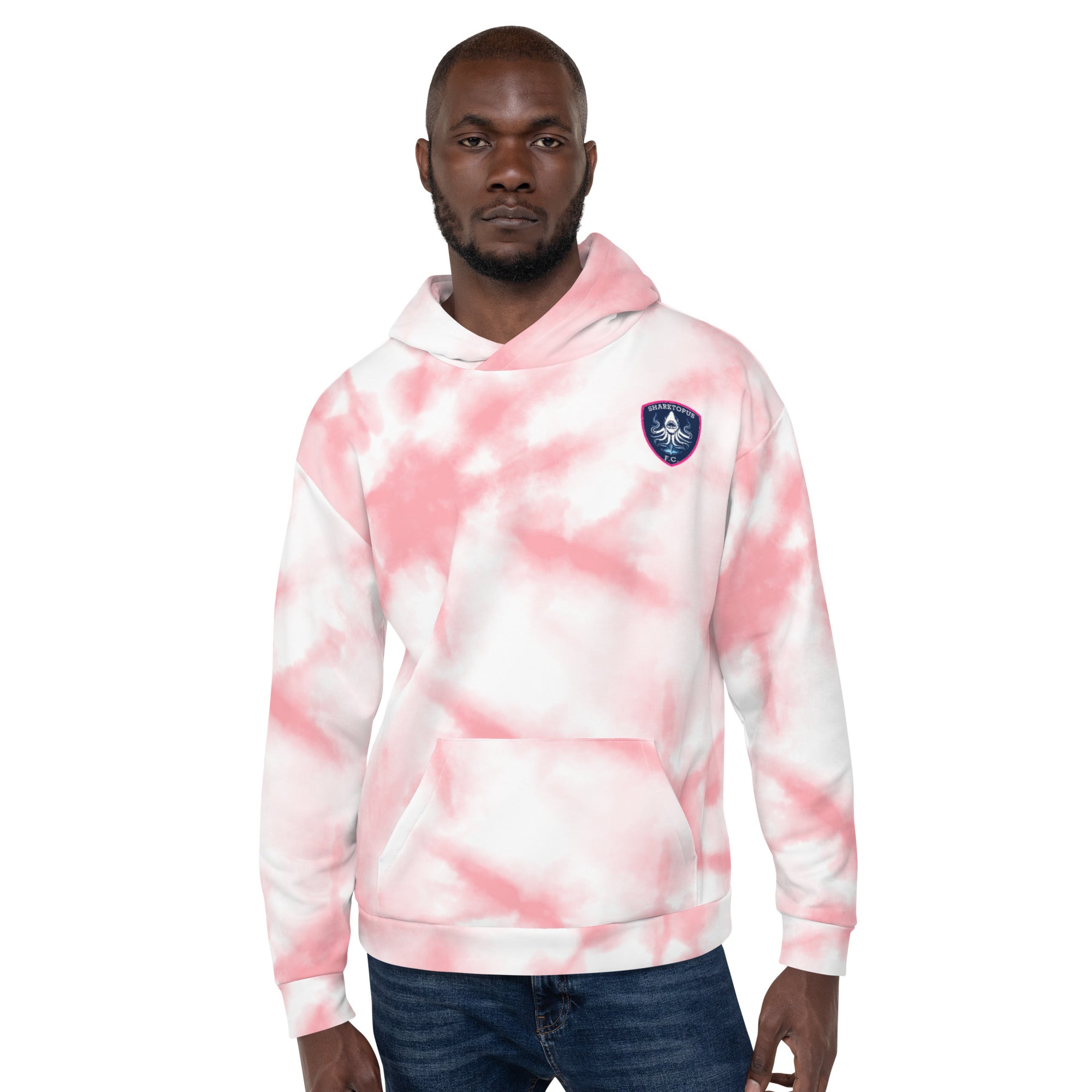 Pink and white tie dye clearance hoodie